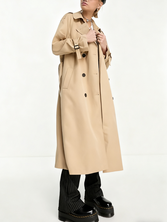 Trendy Double Breasted Trench Coat