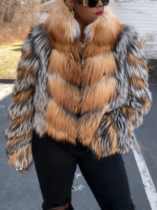 Silver Fox and Gold Fox Fur Jacket