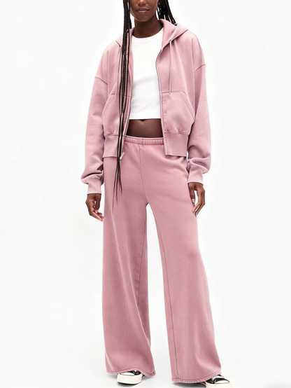 Activewear Set: Hoodie with Wide - Leg SweatPant