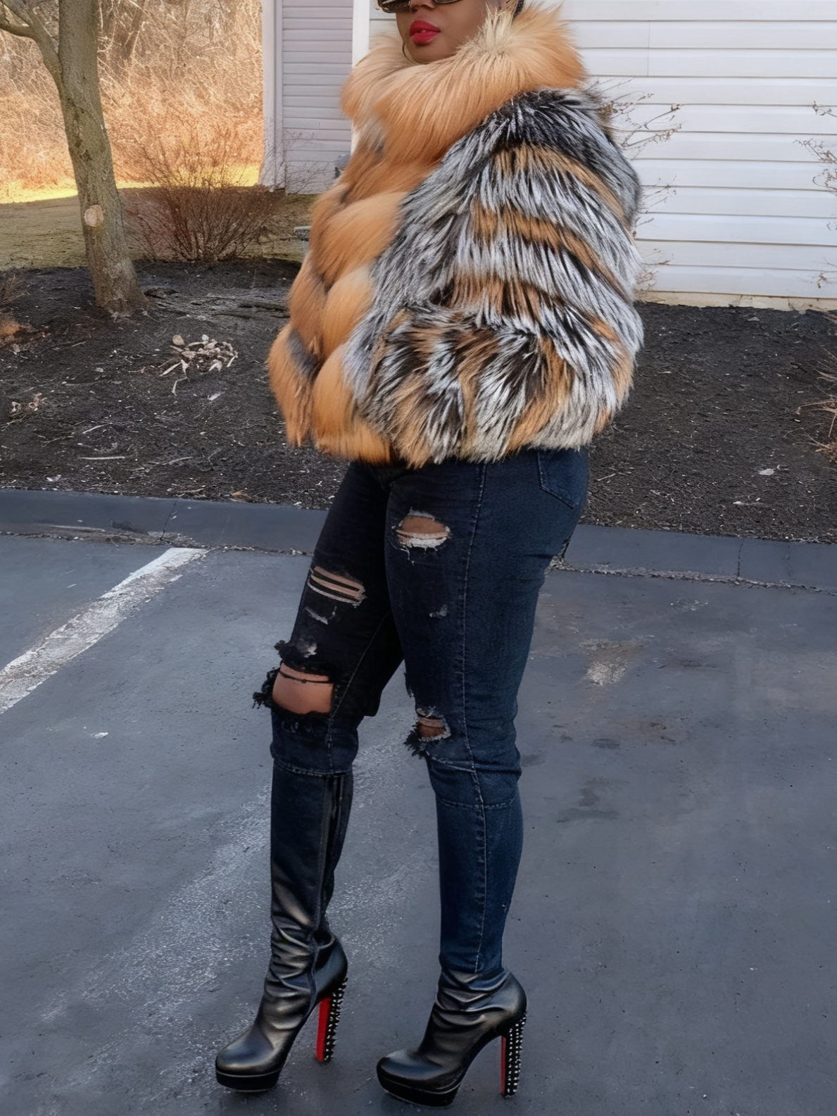Silver Fox and Gold Fox Fur Jacket