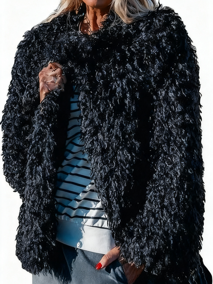 Faux Fur Long Sleeve Shaggy Warm Jacket