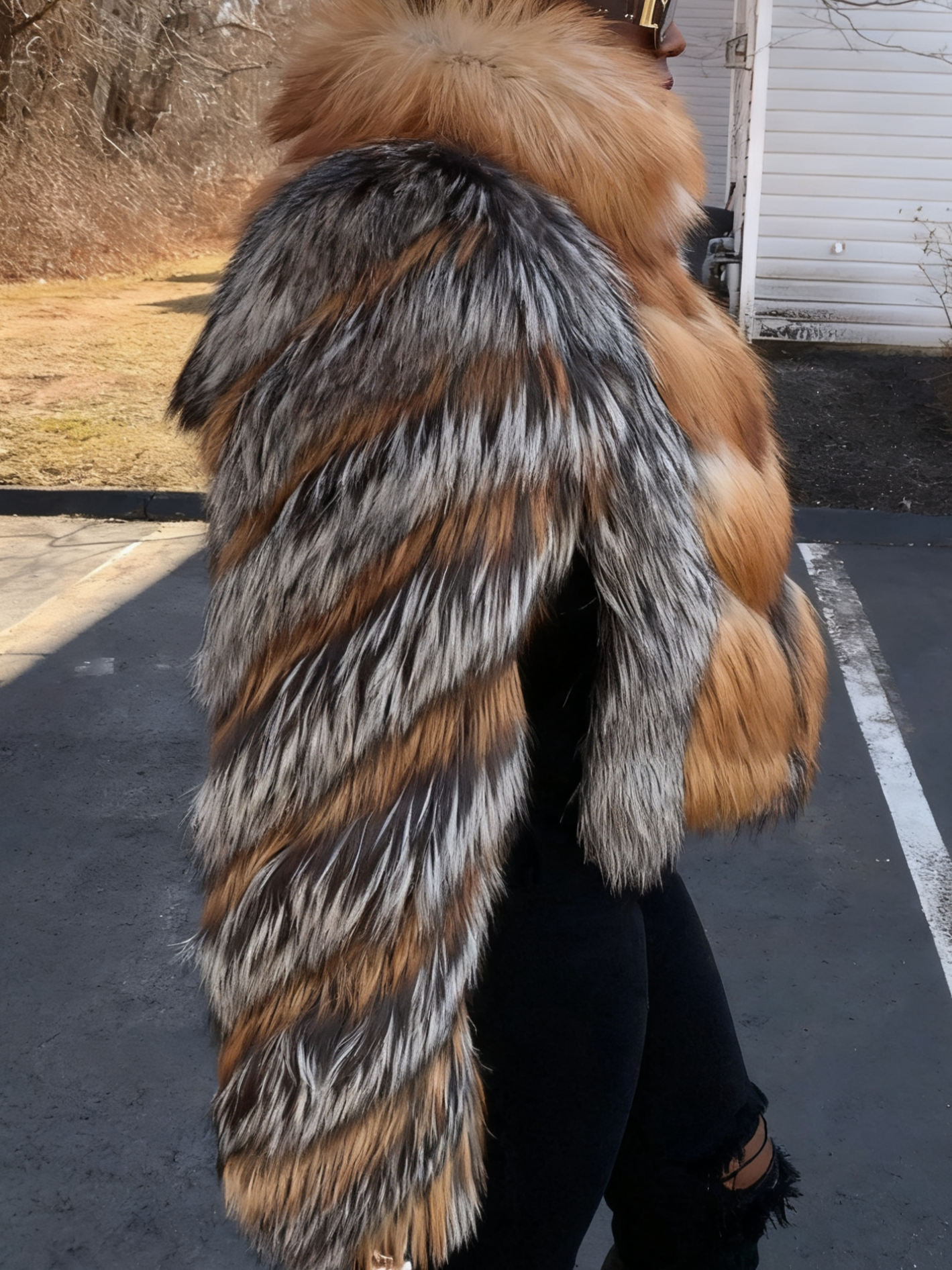 Silver Fox and Gold Fox Fur Jacket