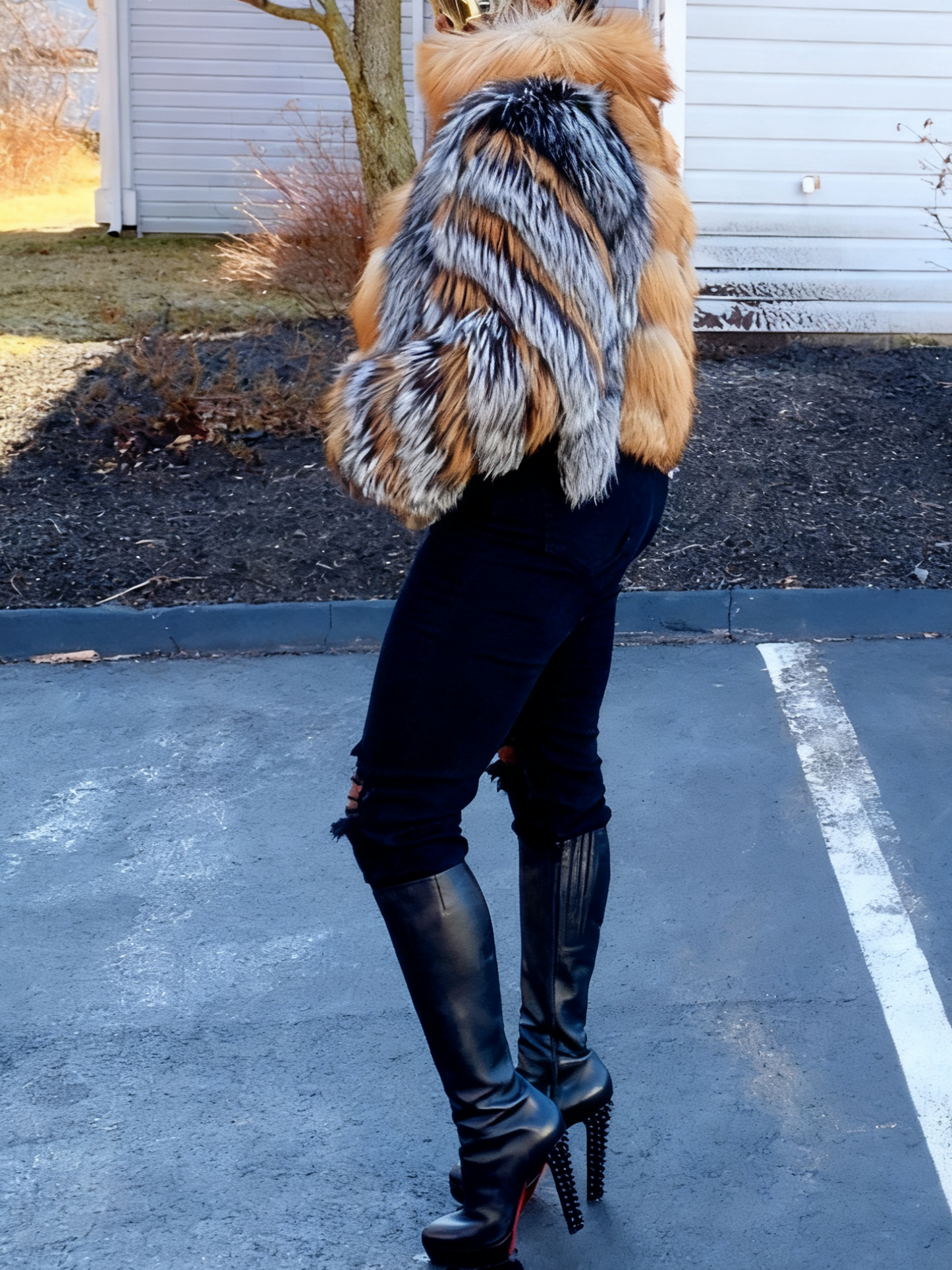 Silver Fox and Gold Fox Fur Jacket