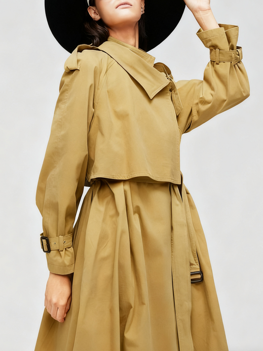 Vintage Khaki Trench Dress