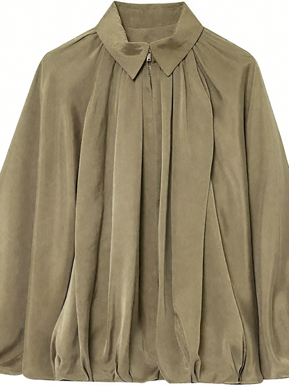 Stylish Olive - Green Puffed Sleeves Jacket