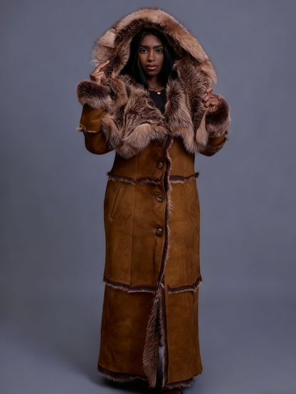 Sheepskin Shearling Trench Coat