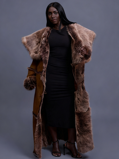 Sheepskin Shearling Trench Coat