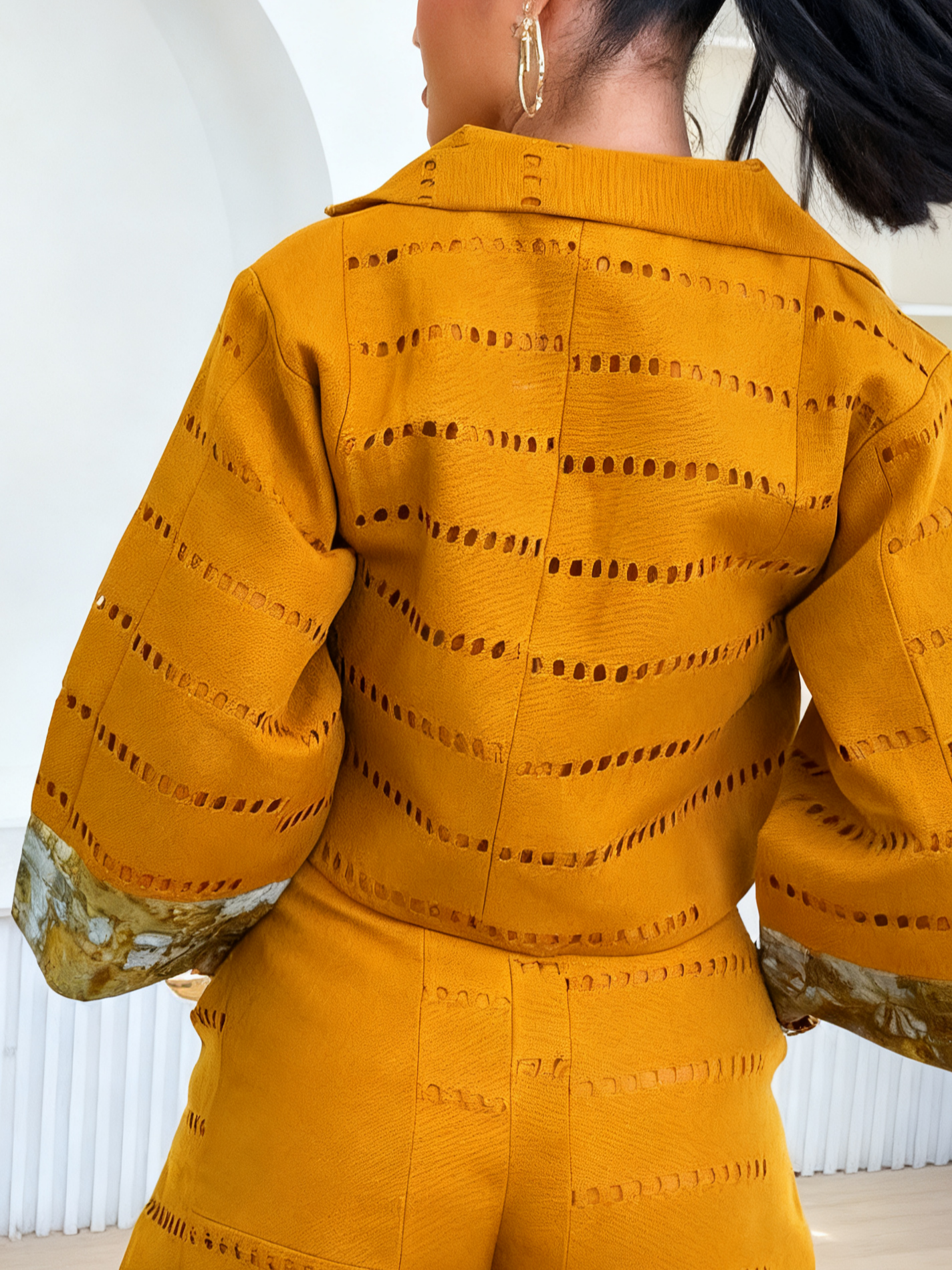 Chic Mustard Yellow African Print Two-Piece Set