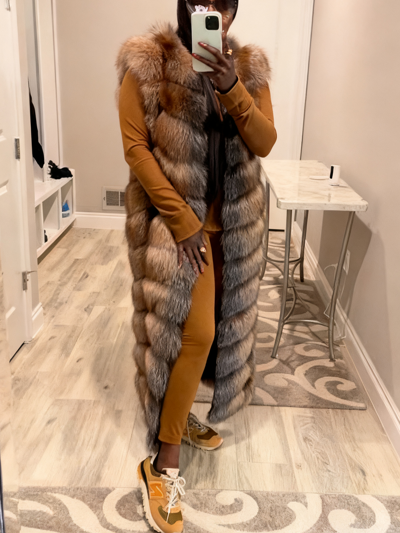 Trendy Full Length Fox Fur Vest