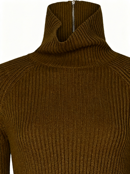 Zip Back Turtleneck Sweater
