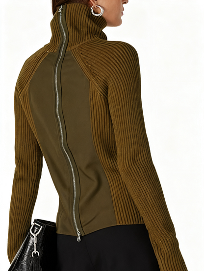 Zip Back Turtleneck Sweater