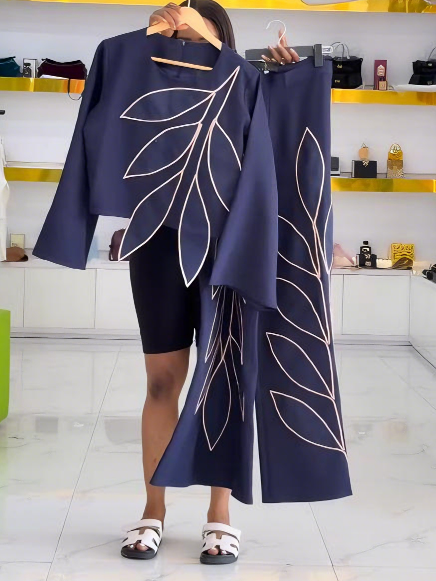 Navy Blue Two-Piece Set