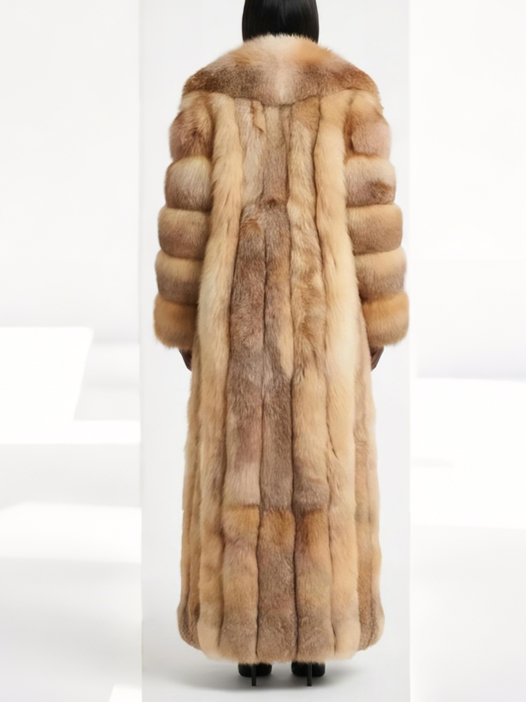 Luxury Full-Length Natural Fox Fur Coat