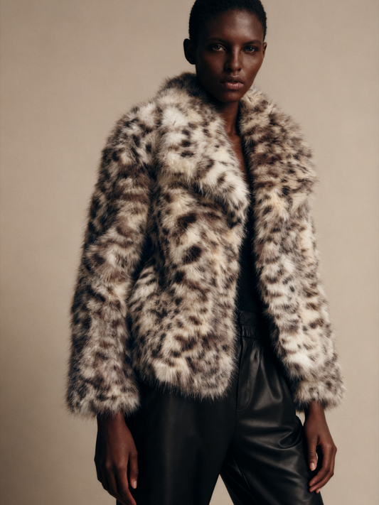 Animal Print Faux Fur Jacket
