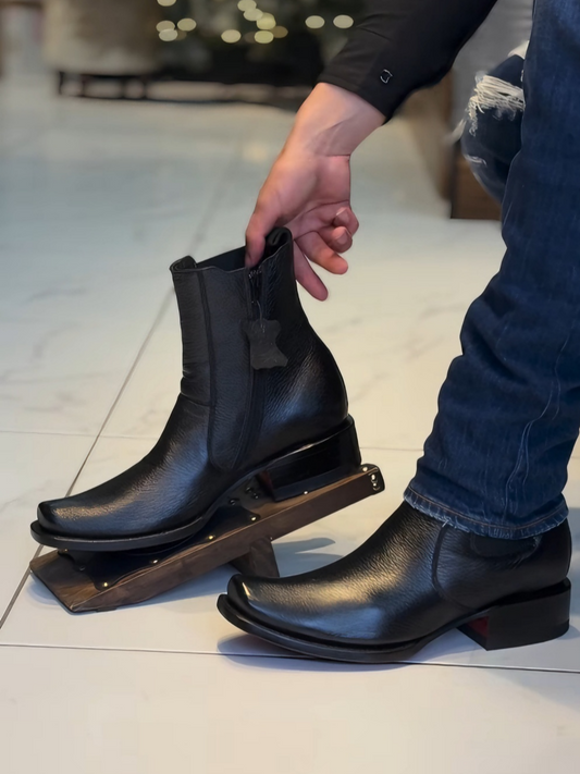 Men's Black Genuine Leather Chelsea Boots