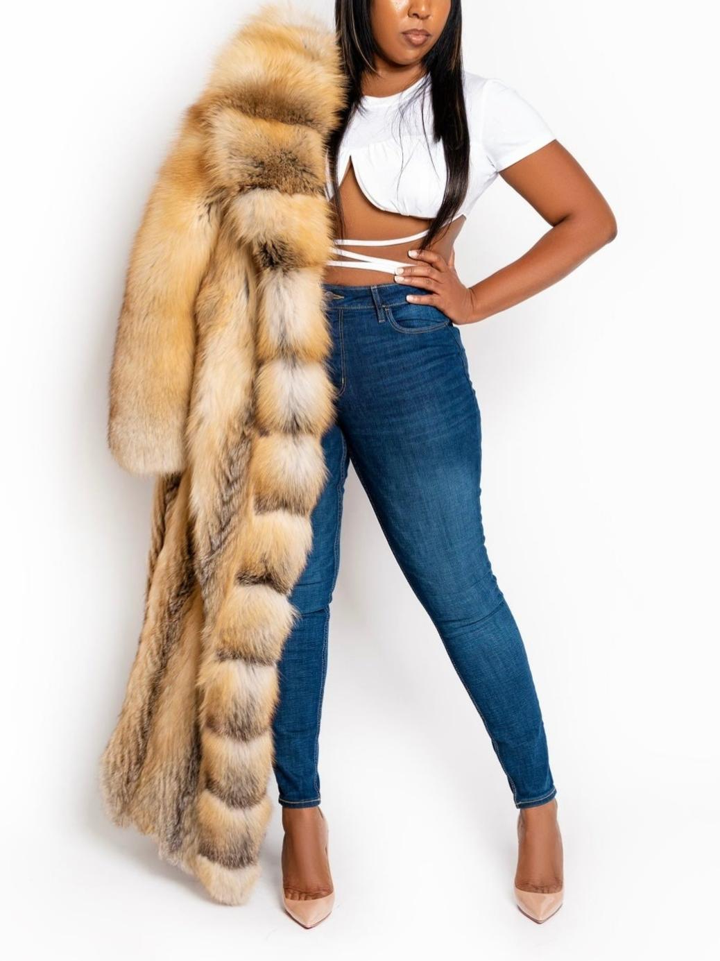 Golden Island Full Length Fox Fur Coat