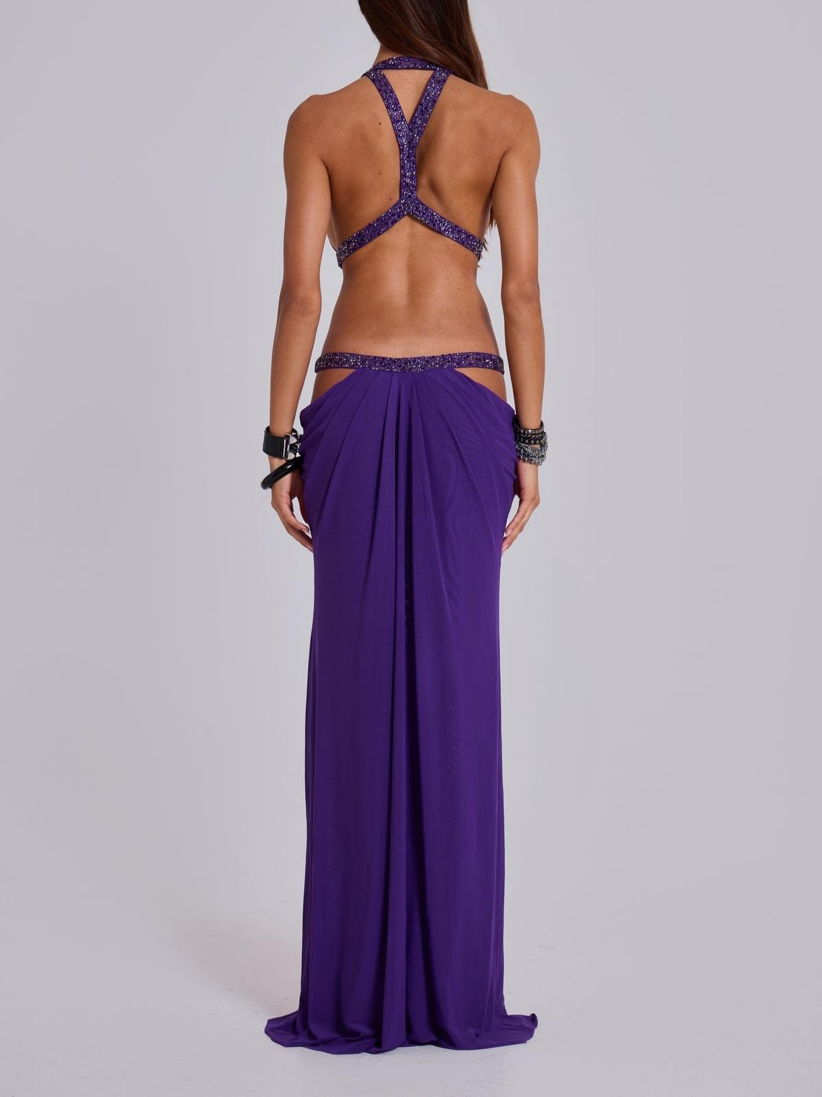 Violet Halter Neck Cutout Floor-Length Gown