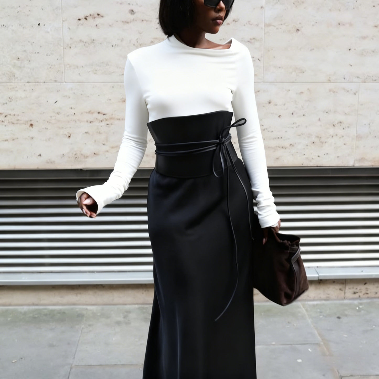 Asymmetrical Cold Shoulder Long Sleeve Top