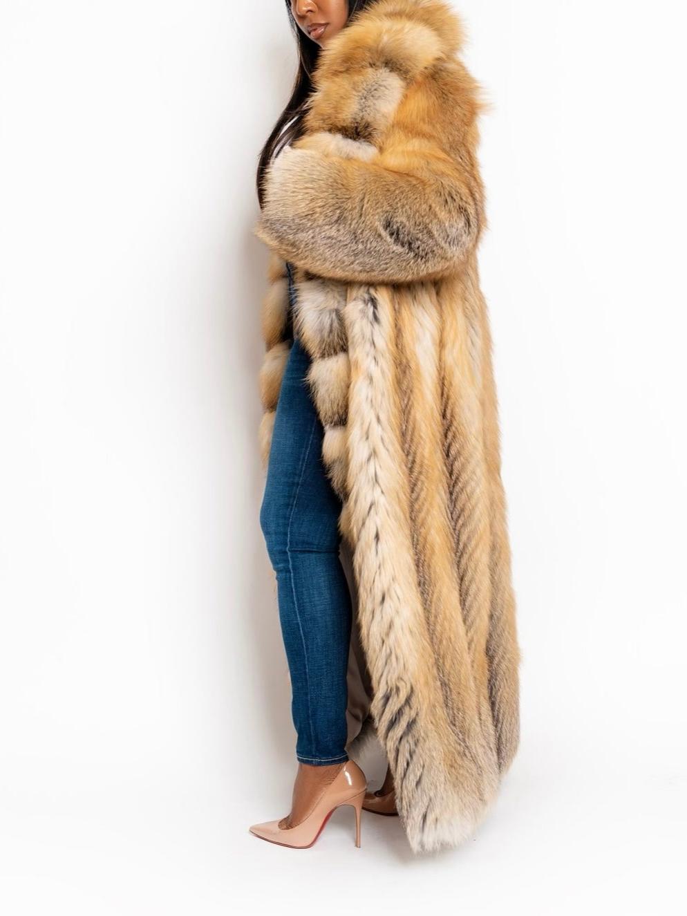 Golden Island Full Length Fox Fur Coat