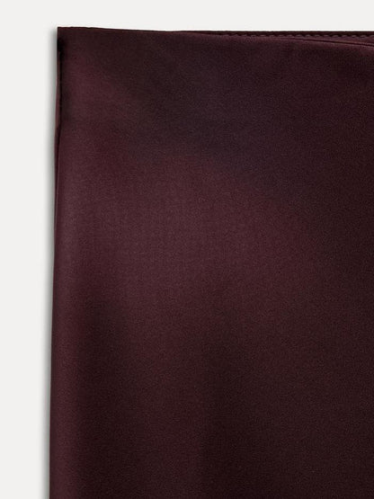 Elegant Burgundy Midi Skirt
