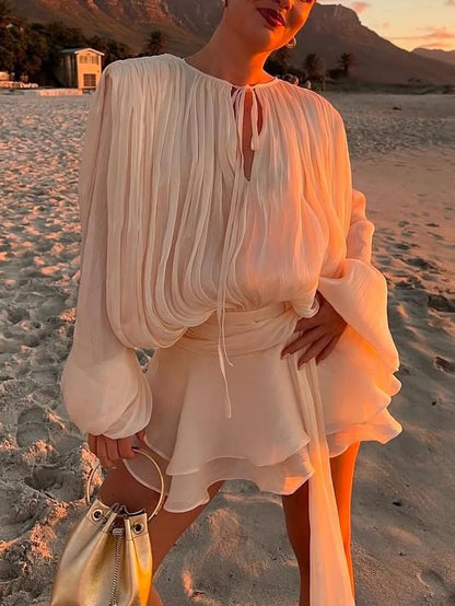 Eugénie ruffled mini dress