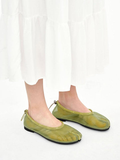 Pig Feet Shoes Mesh Air String Flat