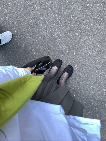 Pig Feet Shoes Mesh Air String Flat