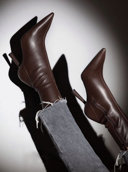 Fashionable Leather Ankle Sock - Style Boots