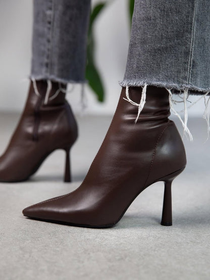 Fashionable Leather Ankle Sock - Style Boots