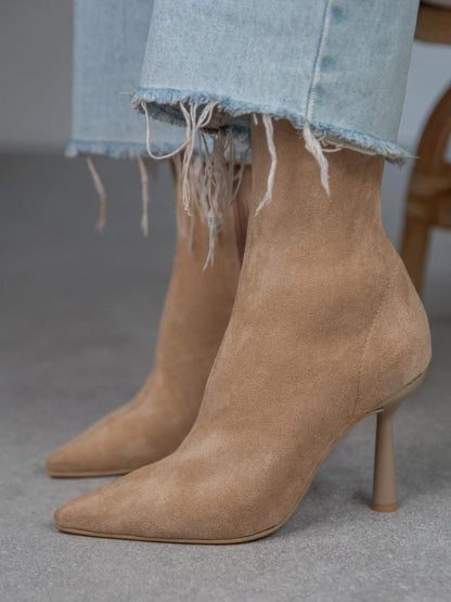Elegant Suede Ankle Sock - Style Boots