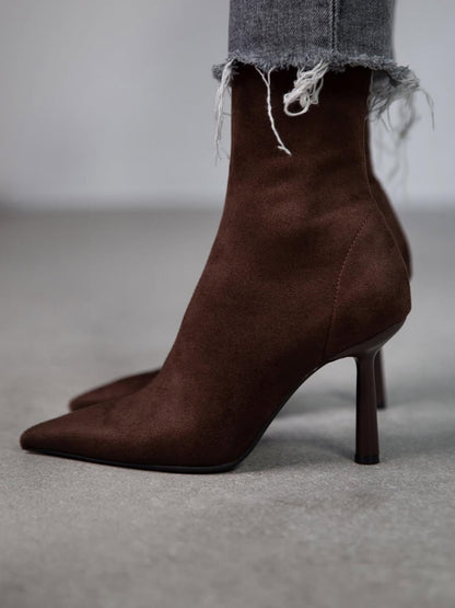 Elegant Suede Ankle Sock - Style Boots