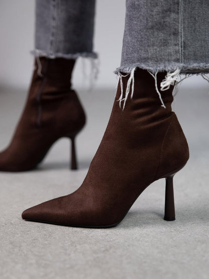 Elegant Suede Ankle Sock - Style Boots