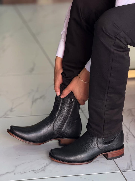 Men's Black Genuine Leather Chelsea Boots