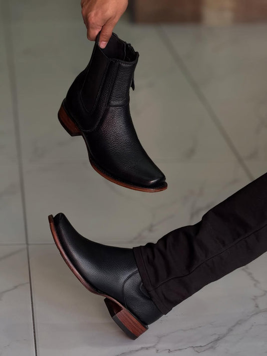 Men's Black Genuine Leather Chelsea Boots