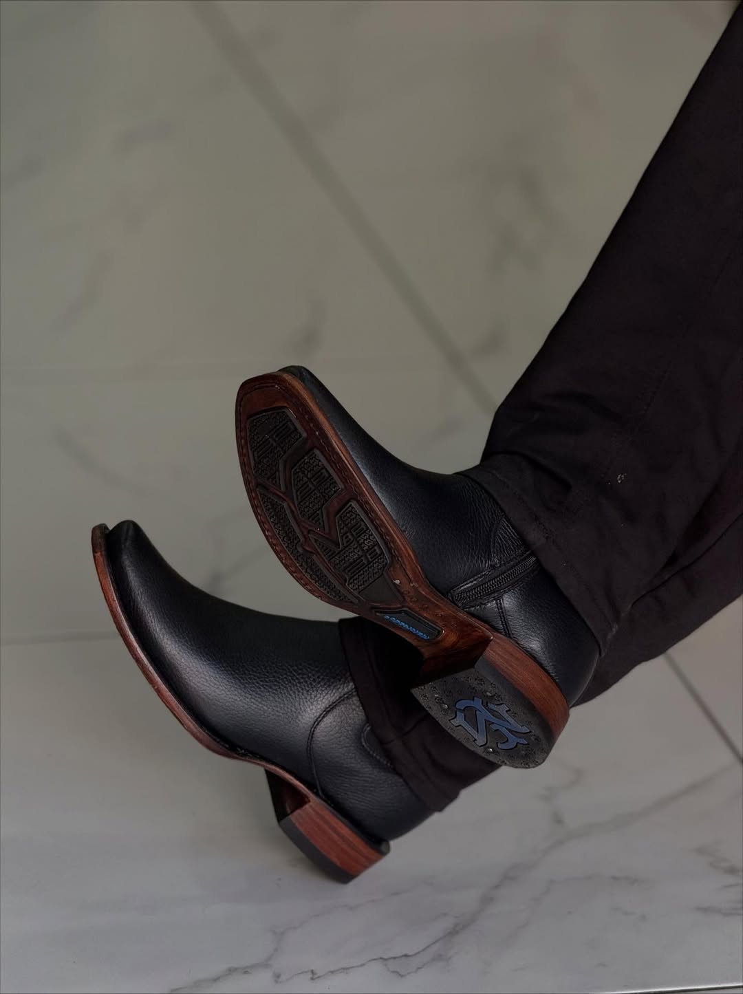 Men's Black Genuine Leather Chelsea Boots