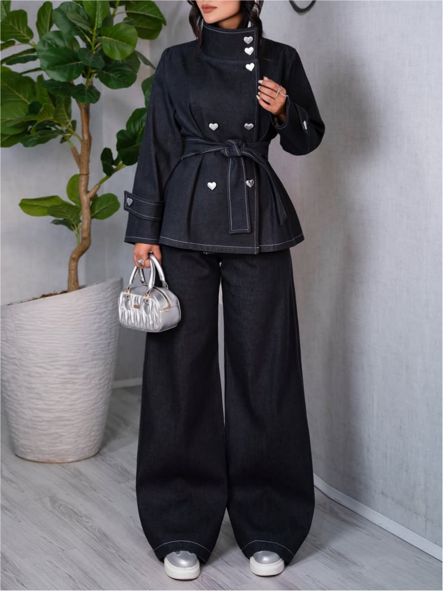 Chic Denim Two-Piece Set