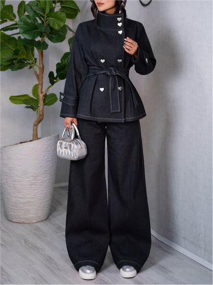 Chic Denim Two-Piece Set