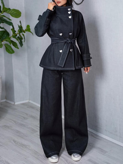 Chic Denim Two-Piece Set