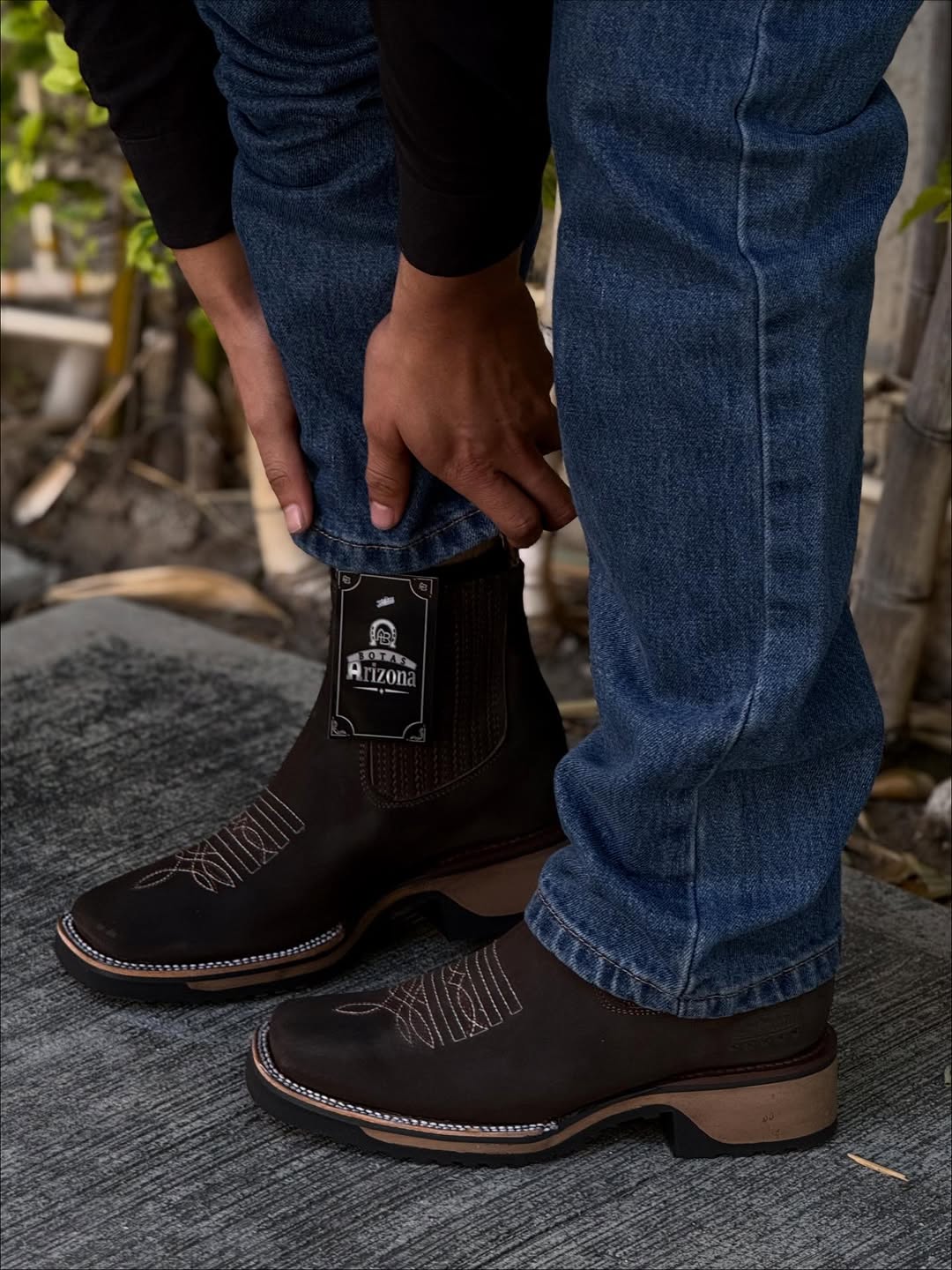 Men's Double Density Nubuck Leather Embroidered Ankle Boots