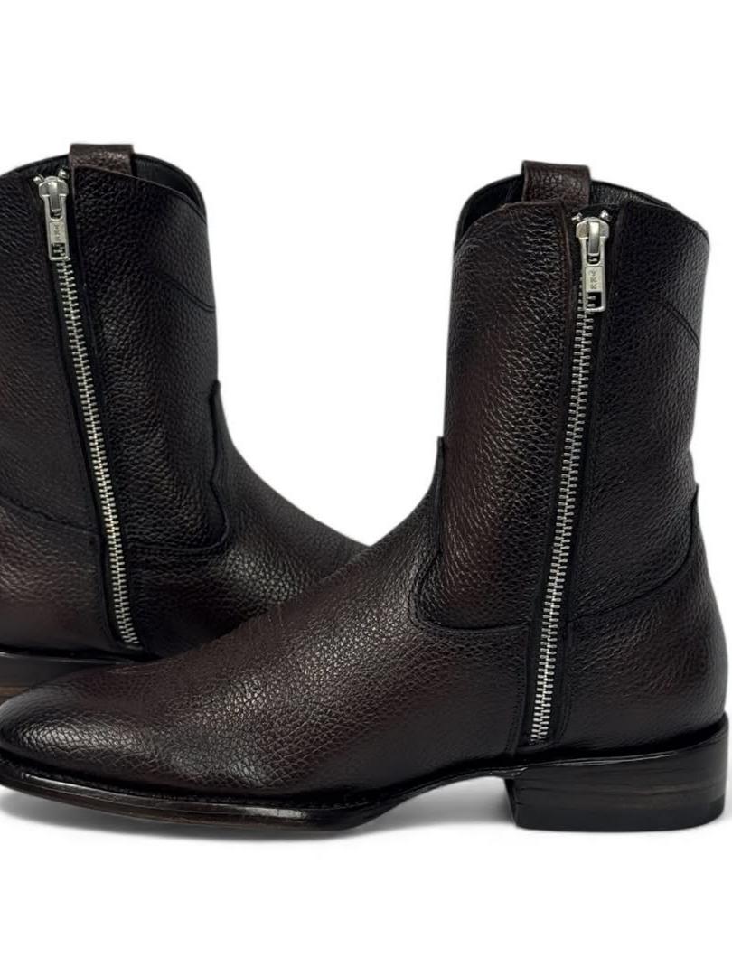 Men's Genuine Leather Round Toe Chelsea Boots