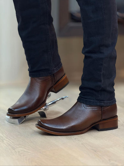 Men's Brown Full-Grain Leather Western Boots