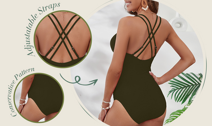 Sexy Criss-Cross Back One-Piece Swimsuit