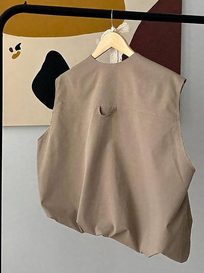 Elegant Beige Utility Vest