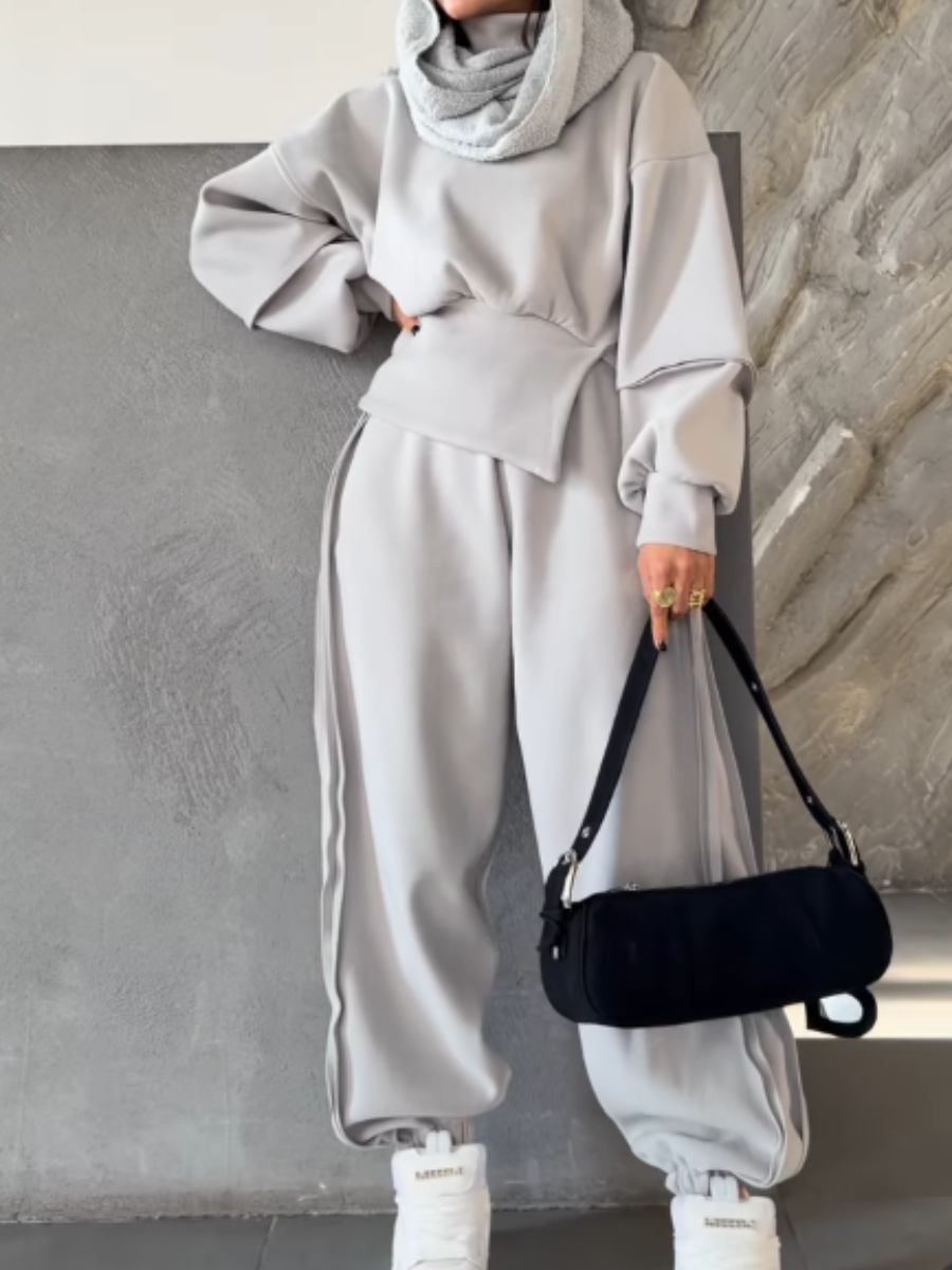 Patchwork Design Pants Set