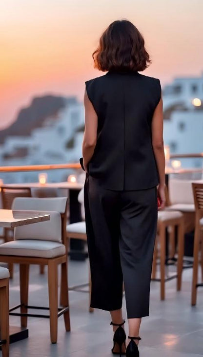 Elegant Black Two Piece Set