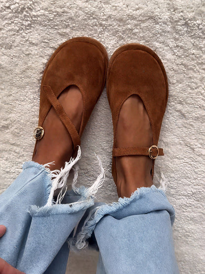 Stylish Suede Flat Sandals