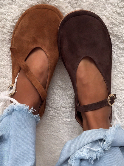 Stylish Suede Flat Sandals