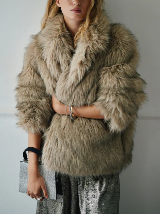 Plush Neutral Faux Fur Jacket