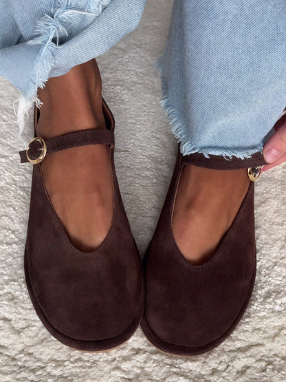 Stylish Suede Flat Sandals