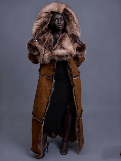 Sheepskin Shearling Trench Coat
